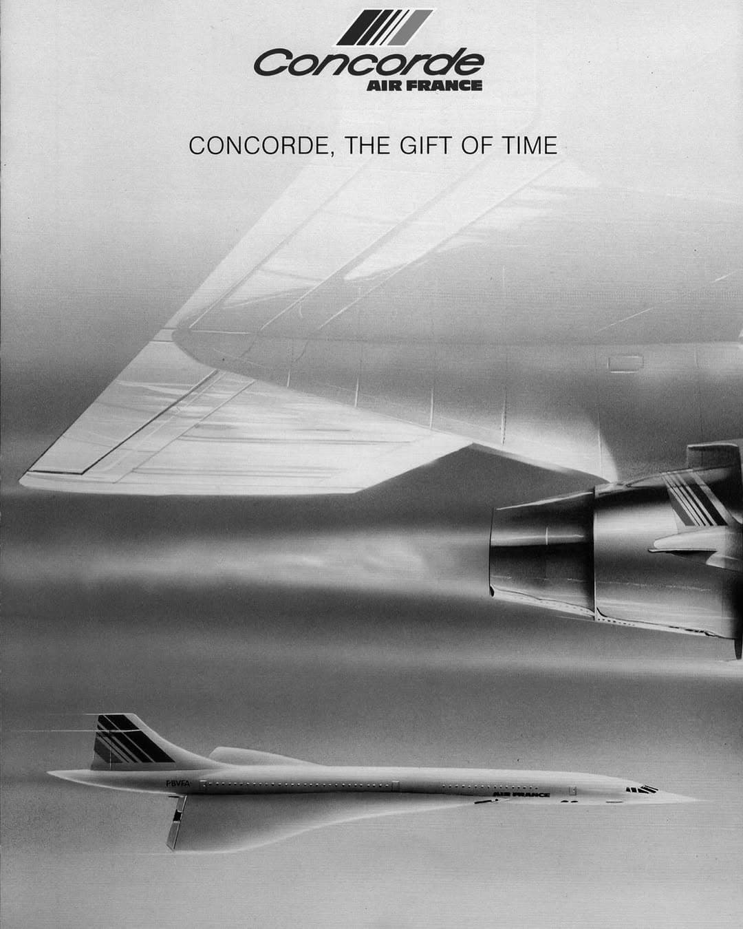 Air France Concorde ad with tagline 'The gift of time'.