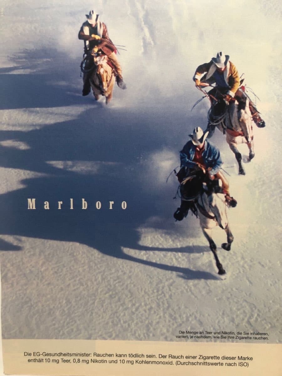 Fifth variation of the Marlboro cowboy ad.